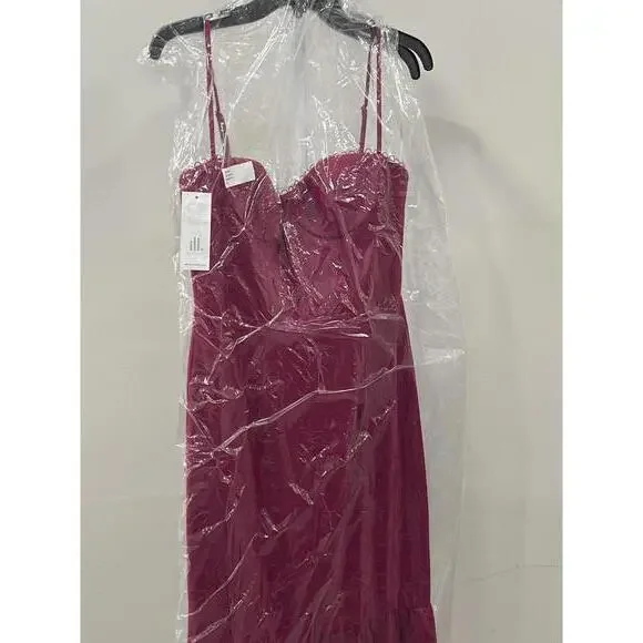 KATIE MAY Soraya Trumpet Midi Dress In Magenta - Picture 3 of 11